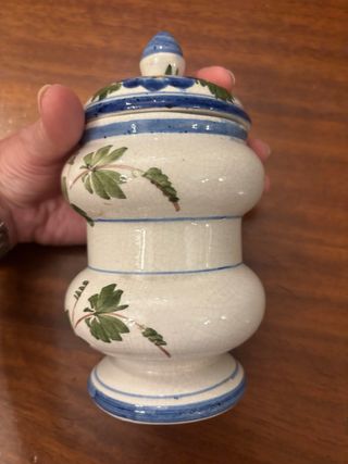 Barattolo con coperchio caffè ceramica decorata