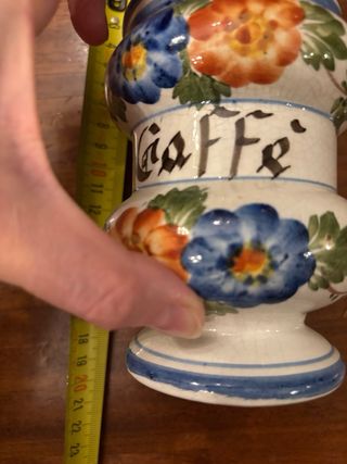 Barattolo con coperchio caffè ceramica decorata