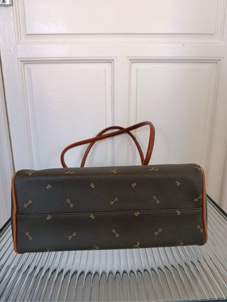 Bolso Petusco Piel Marrón y Verde