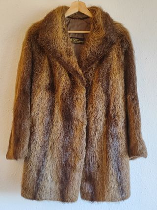 Abrigo Piel Vintage Peletería Herzog Marrón
