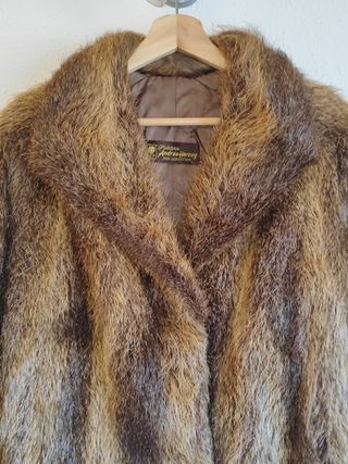 Abrigo Piel Vintage Peletería Herzog Marrón