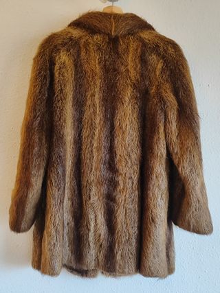 Abrigo Piel Vintage Peletería Herzog Marrón