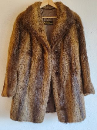 Abrigo Piel Vintage Peletería Herzog Marrón