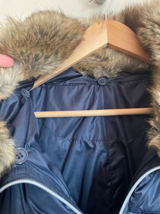 Piumino blu donna con pelliccia