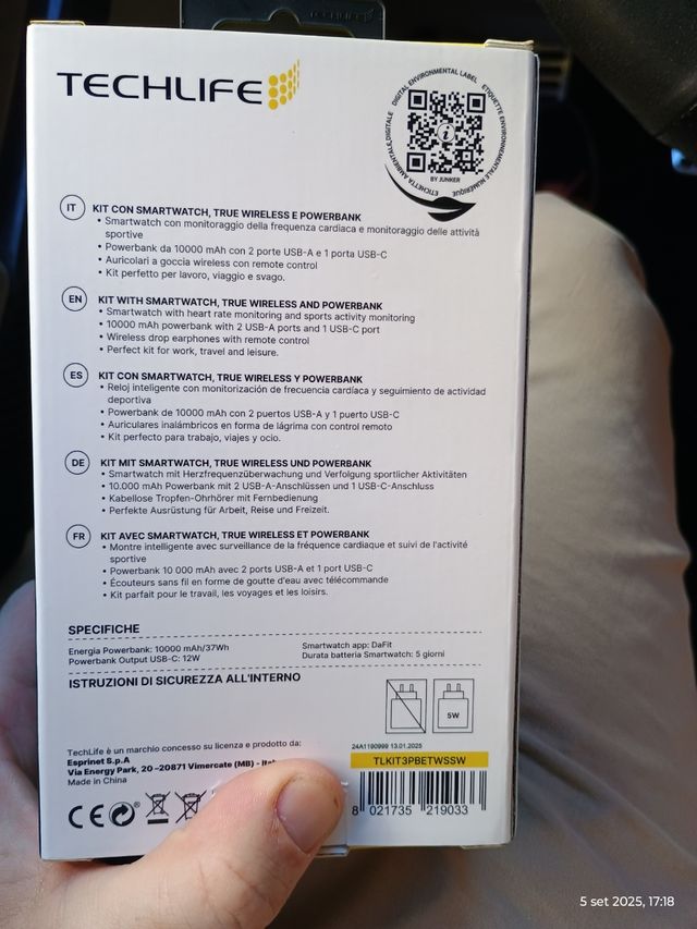 TECHLIFE Special Kit 3in1 Powerbank Auricolari