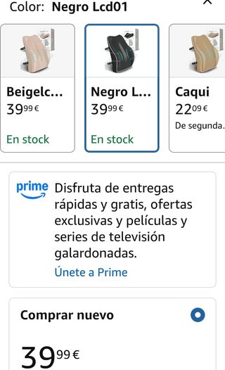Cojín Lumbar Travel Ease Negro