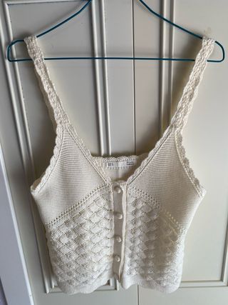 Top Crochet Blanco Hueso Talla M
