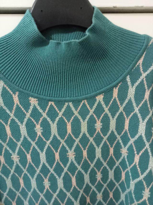 Abito Elisabetta Franchi verde con fantasia