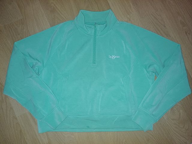 Sudadera Zara Teal Media Cremallera