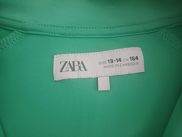 Sudadera Zara Teal Media Cremallera