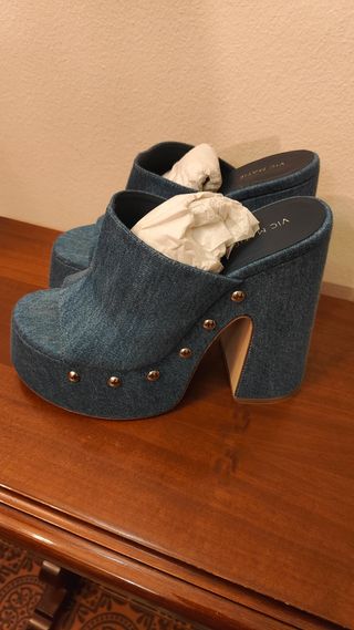 Vic Matié Scarpe Donna Denim con Borchie