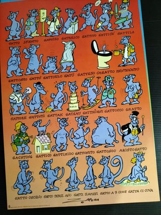 Poster umoristico gatti Gatti Ci Cova