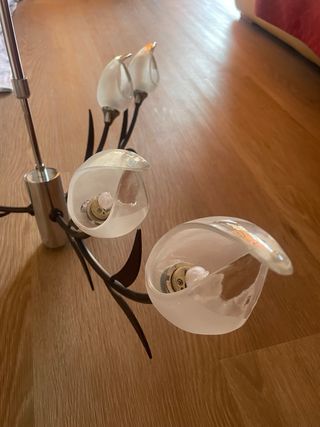 2 Lámparas de techo de metal y cristal