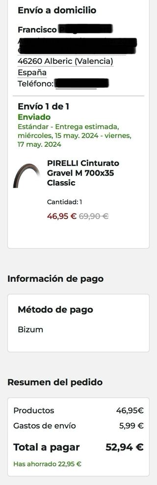 Cubierta Pirelli Cinturato Gravel M 700x35C