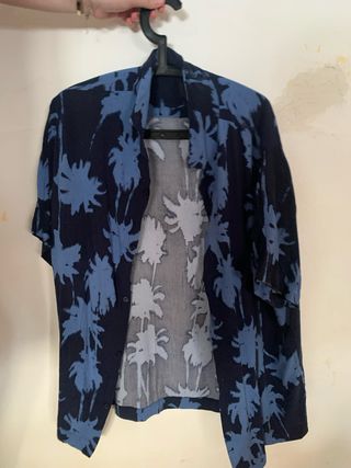 Camisa Verano Palmeras Azul