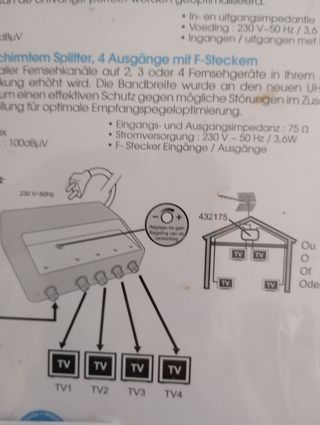 Amplificador TV Metronic 28dB 4 Salidas 4G/5G LTE