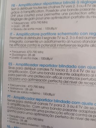 Amplificador TV Metronic 28dB 4 Salidas 4G/5G LTE