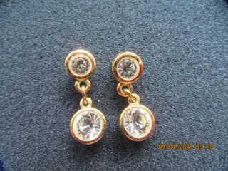 Pendientes y colgante Swarovski Dorados y cristal