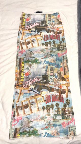 Falda larga Bershka multicolor XS
