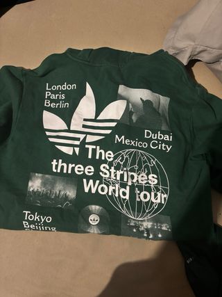 Sudadera Adidas Verde Three Stripes World Tour