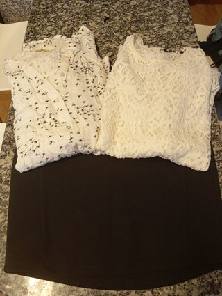 Lote Ropa Mujer: 2 Blusas y Falda