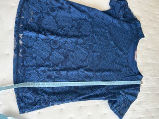 Camiseta de encaje azul 