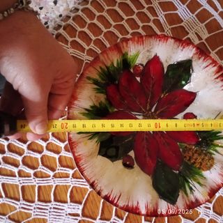 Piatto decorativo natalizio con stella di Natale