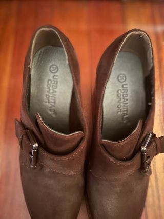 Botines tacón goma mujer marrones