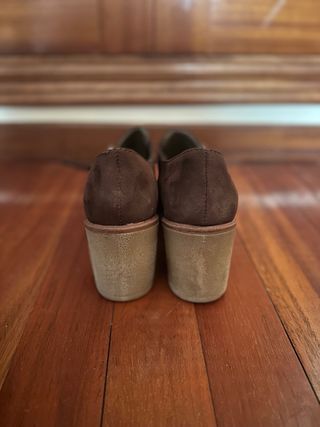 Botines tacón goma mujer marrones