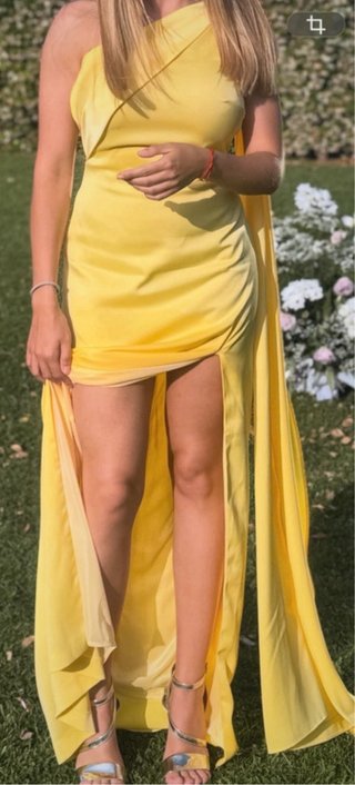Vestido de fiesta amarillo, especial para bodas