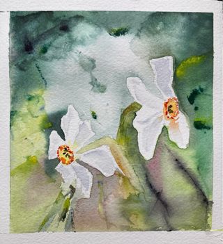 Acquerello originale fiori dipinti a mano