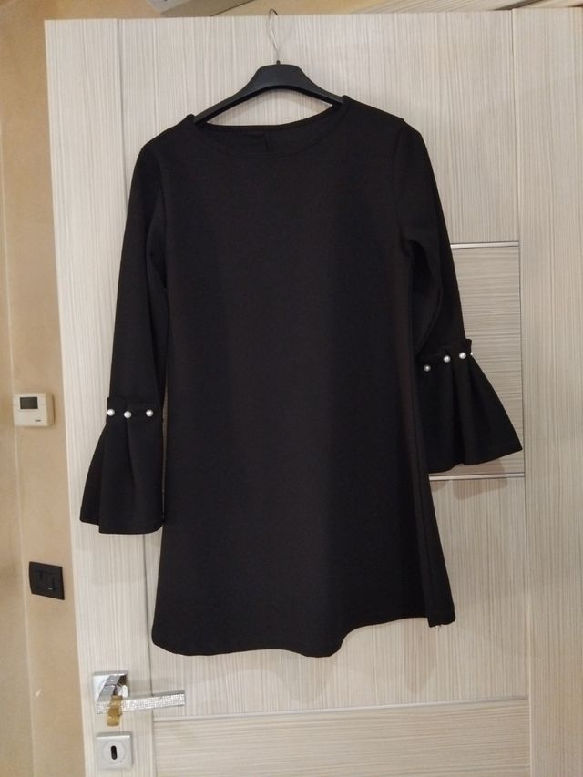 Vestito donna nero con perle