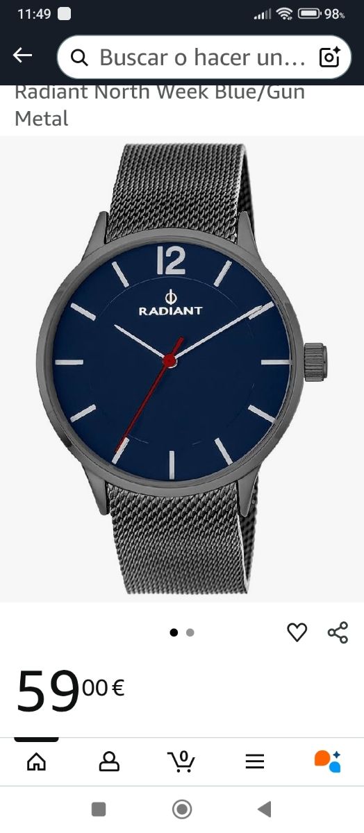 Reloj Radiant Caballero Negro y Plateado