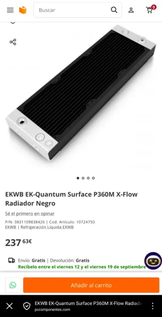 EKWB EK-Quantum Surface P360M X-Flow Radiador