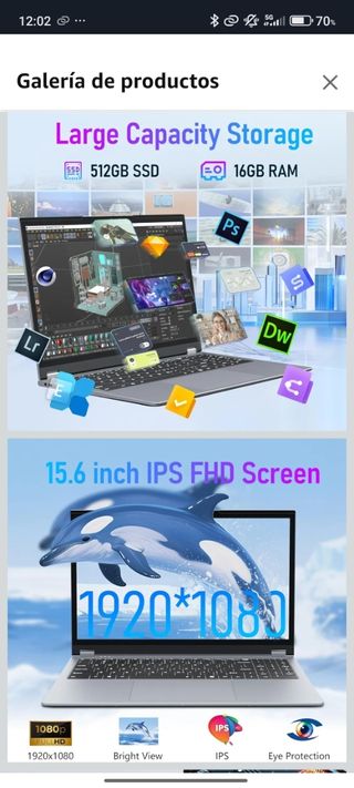 Portátil  15.6, 2 en 1,Ryzen 3 16GB RAM