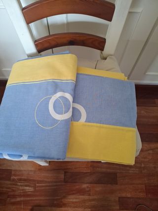 Juego de cama 90cm azul y amarillo