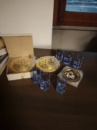 6 Sottobicchieri in Ottone Delfi Vintage