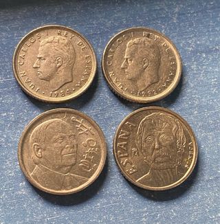 Lote 4 monedas 10 Pesetas.