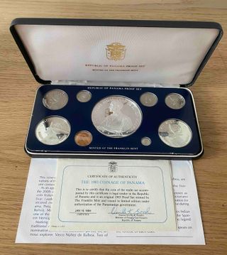 Set de Monedas PLATA Panamá 1983 Franklin Mint