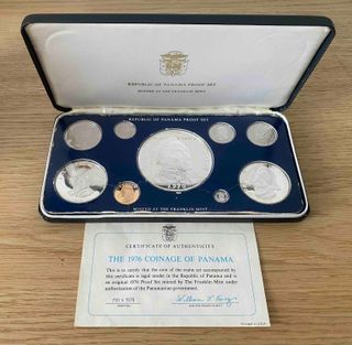 Set de Monedas PLATA Panamá 1983 Franklin Mint