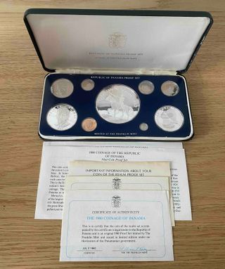 Set de Monedas PLATA Panamá 1983 Franklin Mint
