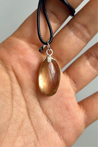Colgante Mineral Cuarzo Citrino Plata 925