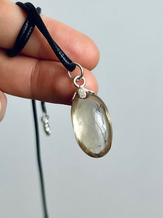 Colgante Mineral Cuarzo Citrino Plata 925