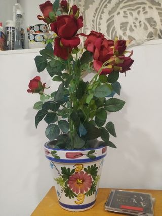 2 vasi da fiori in ceramica dipinti a mano