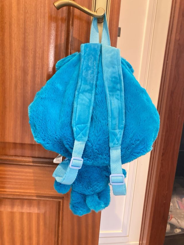 Mochila infantil peluche azul y amarillo