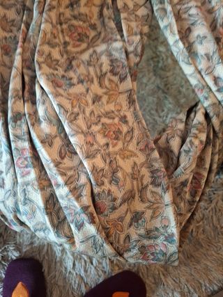 Cortinas estampadas beige y multicolo, 70x220 cada