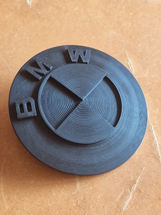 Emblema BMW Preto Capô 82mm Impresso 3D