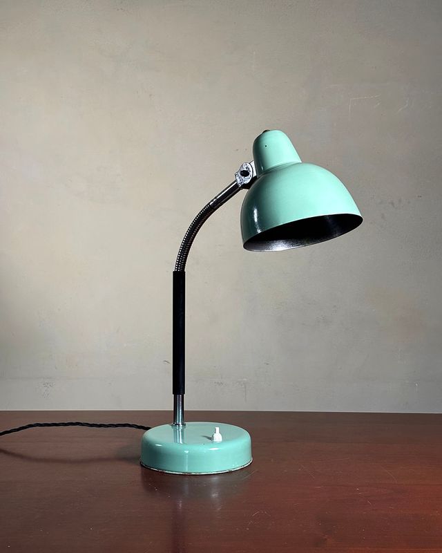 Lampada ministeriale vintage collo d'oca anni '50