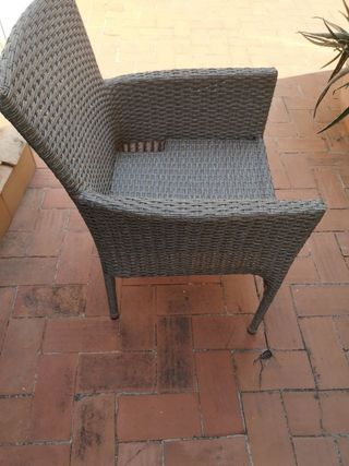 Butaca grande mimbre beige/marrón