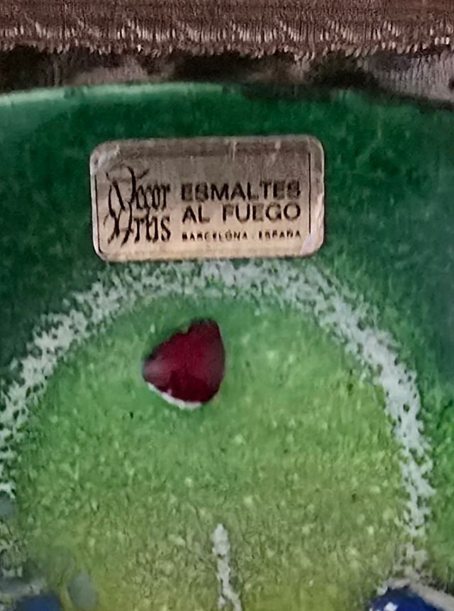 Plato Vintage Esmaltado al Fuego diseño kitch